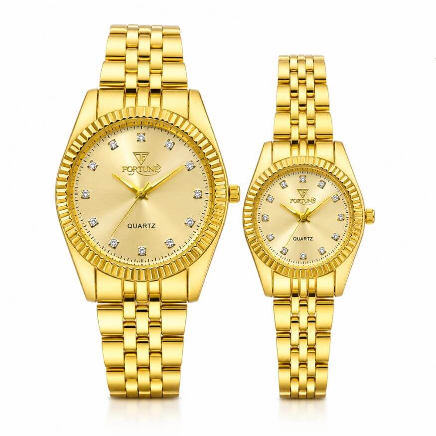Fortune Gold Couple Watch Set